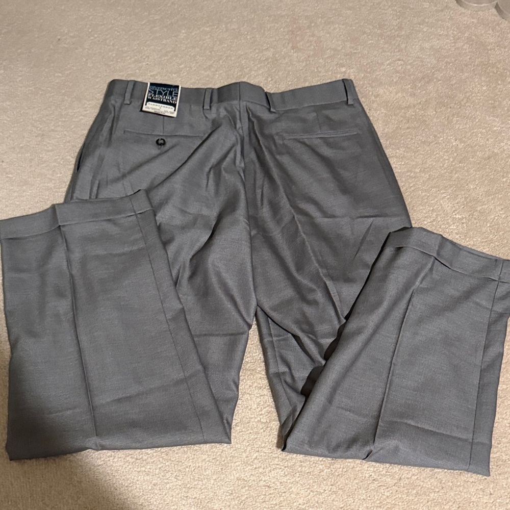 Saddlebred Gray Stanford Trousers Dress Pants - Picture 5 of 8